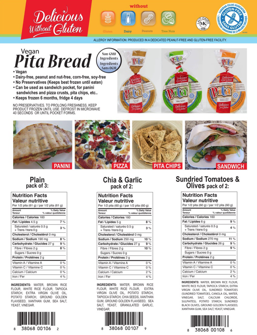 Dwg Vegan Pita Bread Nutritional Information Deliciouswithout Com,Modal Fabric Panties